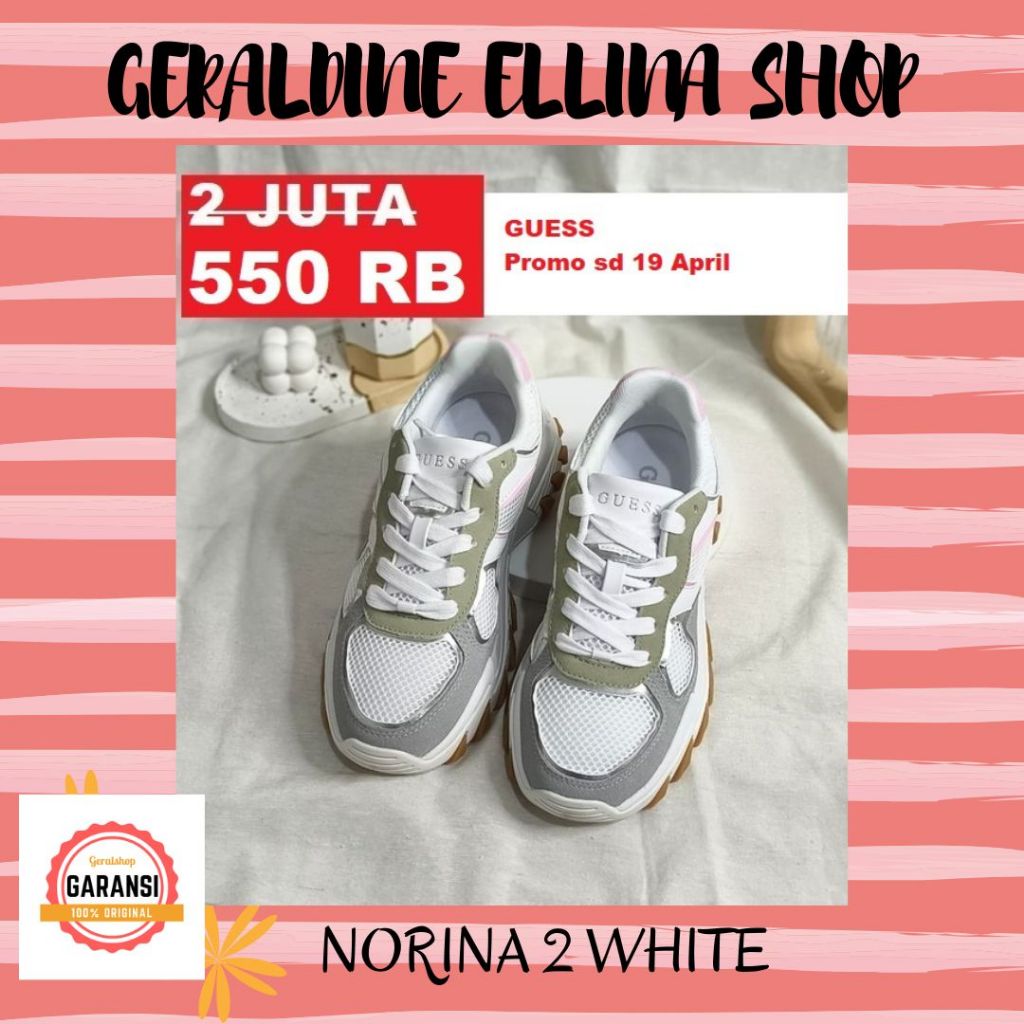 Sepatu sneakers Guess wanita 100% original SALE NORINA