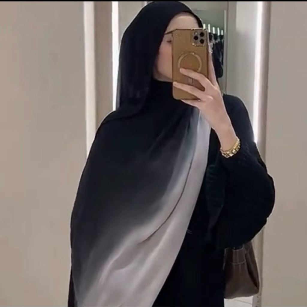 pashmina gradasi 2 warna pasmina ombre ceruty babydol