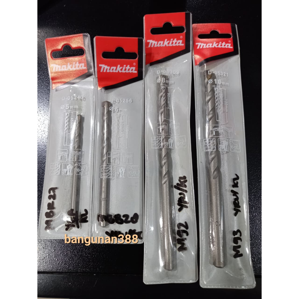 MATA BOE BETON MAKITA 5MM, 6MM, 8MM, 10MM/MATA BOR TEMBOK/MATA BOR DINDING