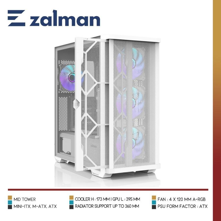 ZALMAN Z10 DUO CASING ATX MID TOWER Tempered White