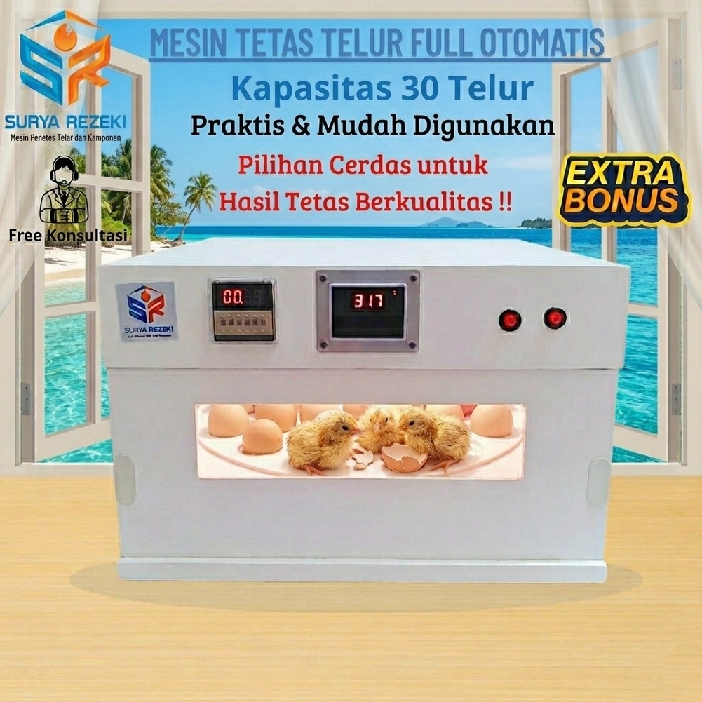mesin tetas telur full otomatis rak spinner inkubator telur otomatis 30 telur