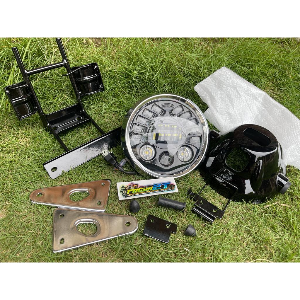 Paket set lampu depan daymaker Rx King new peredam