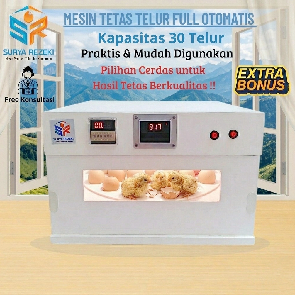 mesin tetas telur full otomatis rak spinner inkubator telur otomatis 30 telur