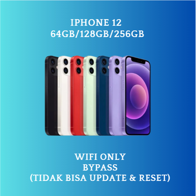 HP IPHONE 12 WIFI ONLY 64GB/128GB/256GB Bekas Second Original Mulus Fullset Game/Live/Merekam Video