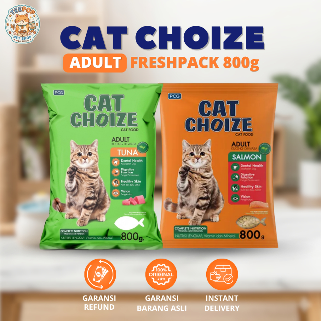 CAT CHOIZE ADULT 1KG - Makanan Kucing AdultCat Choize Tuna & Salmon 800g