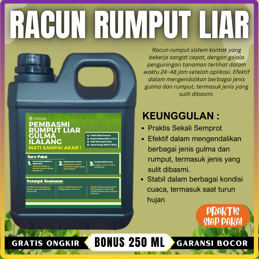 Obat Rumput Liar 3 Hari Mati Kering | Pembasmi Rumput Liar Gulma Ilalang