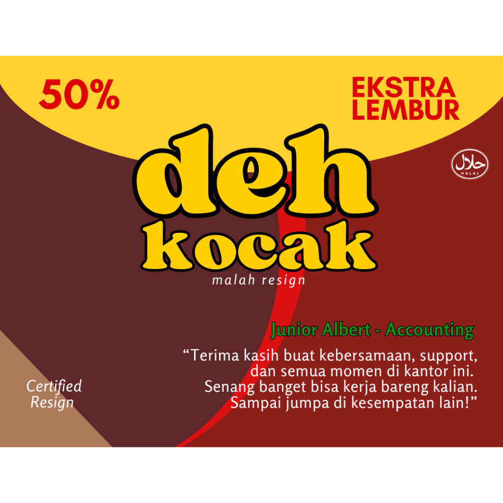 Kartu Ucapan Resign / RESIGN CARD (edisi teh kotak)