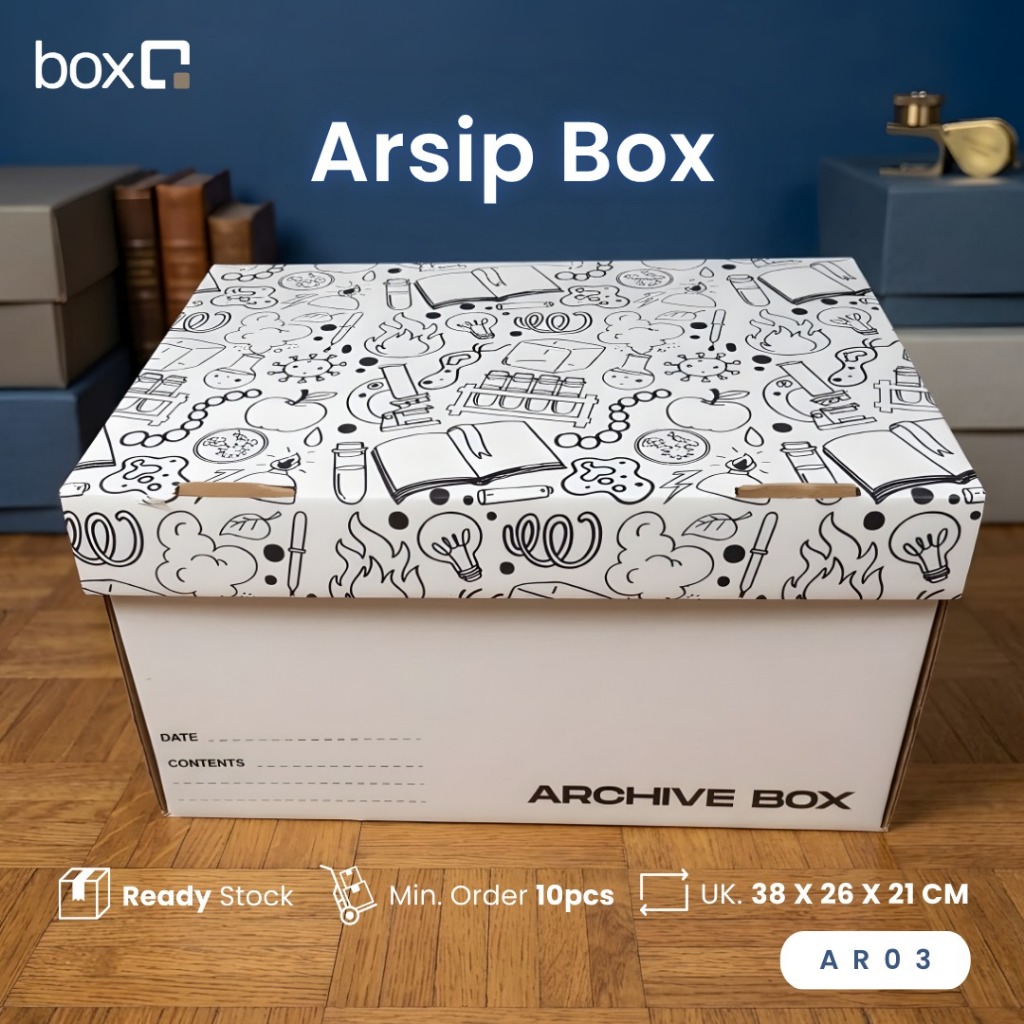 BOX ARSIP KARTON PUTIH 38x26x21 CM | ARCHIVE BOX STORAGE BOX DOKUMEN | KOTAK PENYIMPANAN BERKAS FILE
