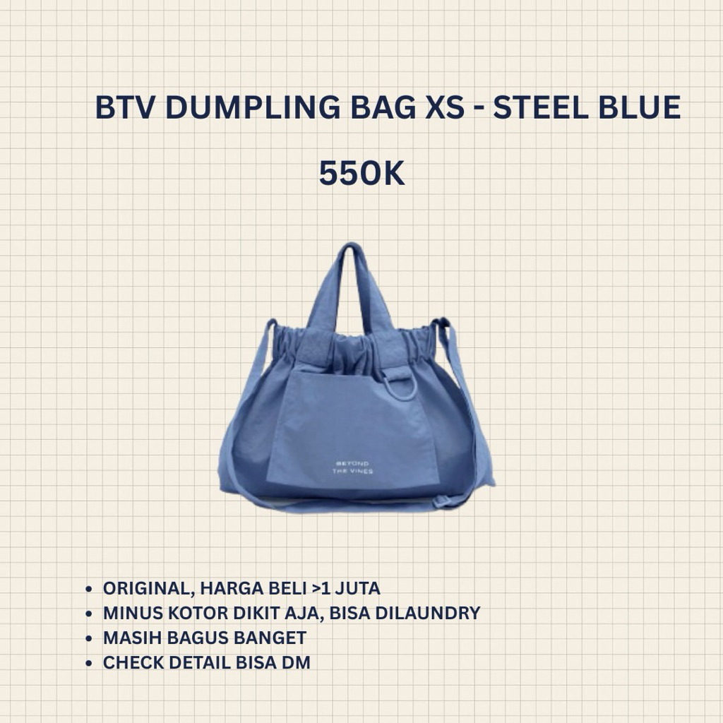 BTV Beyond The Vines XS Dumpling Bag - Steel Blue