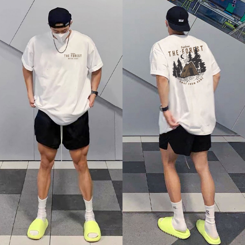 20S 100% Cotton Original T-shirt Baju Cowok Kaos Oversize Atasan Pria Terbaru Kekinian Trend Casual 