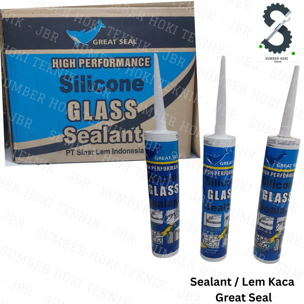 Lem Sealant Silikon 300ml - Fleksibel, Cepat Kering, Kuat. Lem Kaca Akuarium Warna Hitam Bening Puti