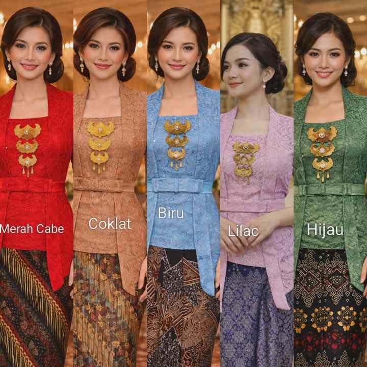 KEBAYA MODERN BIRU LIMITED ATASAN KEBAYA KUTUBARU FREE OBI LENGAN 7/8 BAHAN BROKAT SEMI PRANCIS LAPI