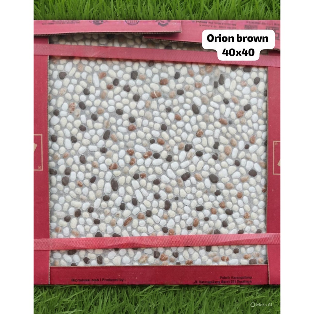 Keramik 40x40 motif batu orion brown