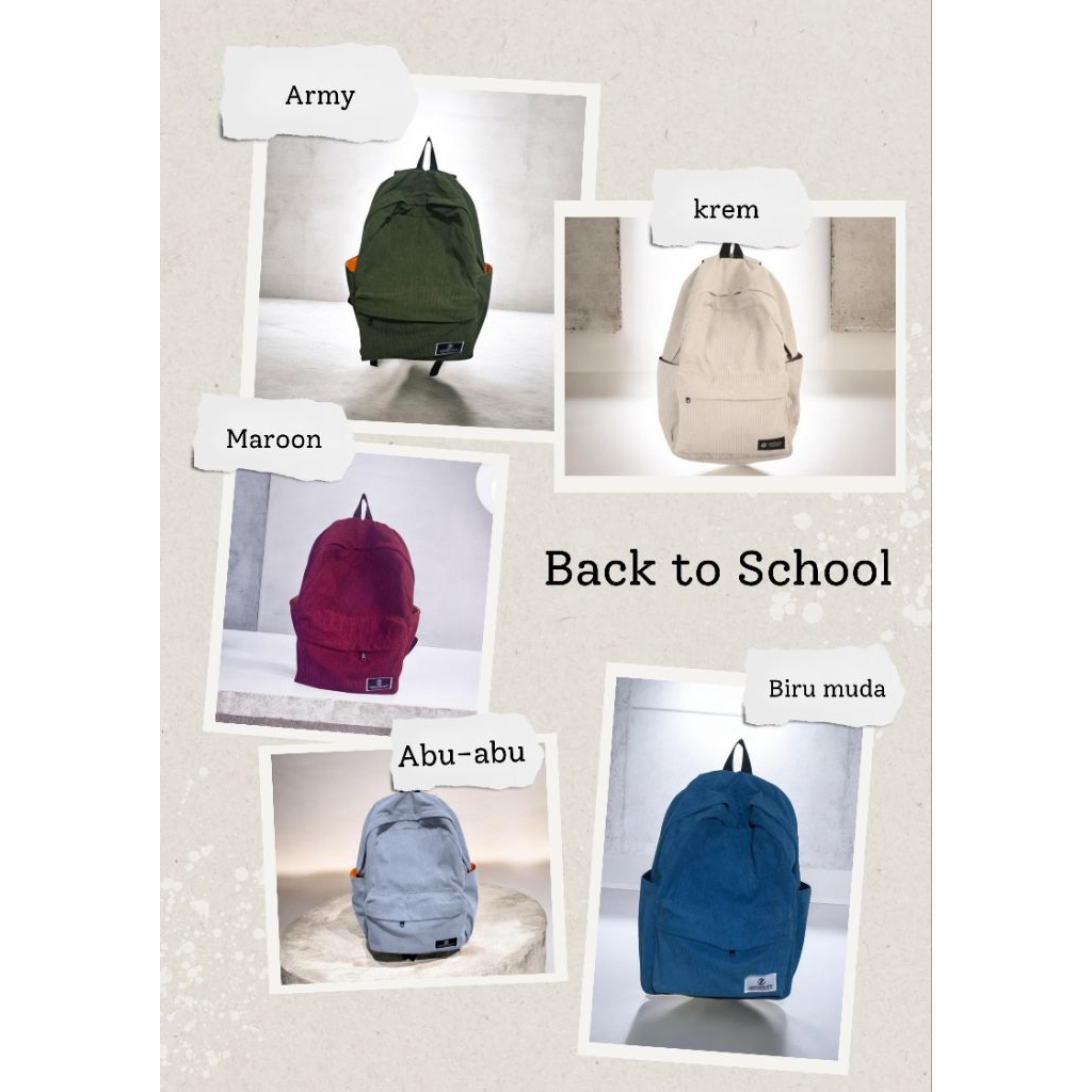 TAS BACKPACK CORDUROY PREMIUM- TAS SEKOLAH KEREN PRIA WANITA Tas Ransel Corduroy Tas Corduroy