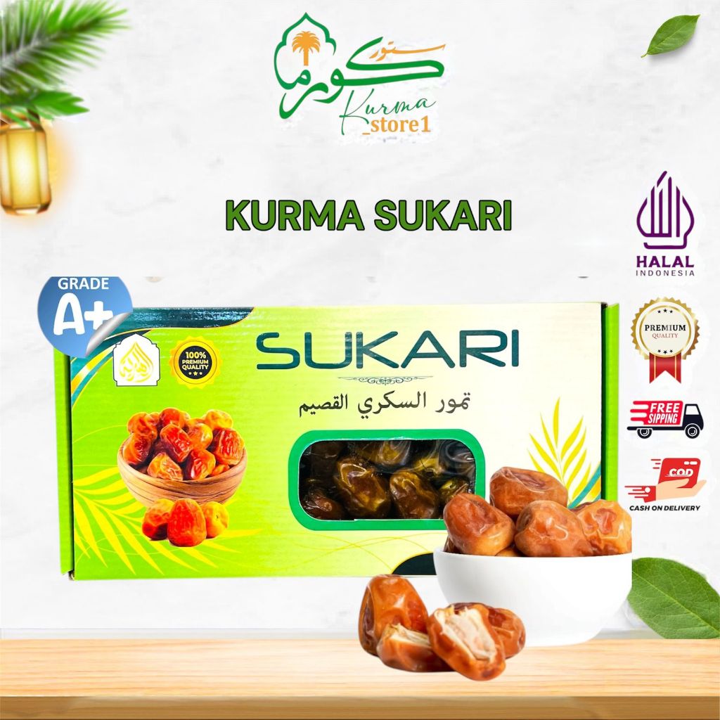 KURMA SUKARI AL-QASSIM 1KG KEMASAN DUS  Kurma Sukari  Al Qassim Premium Dates