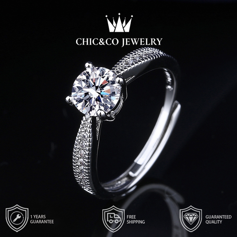 Chicco Jewelry Lokal Cincin wanita zirkon desain sederhana mewah terlaris gaya-Dukung COD 09