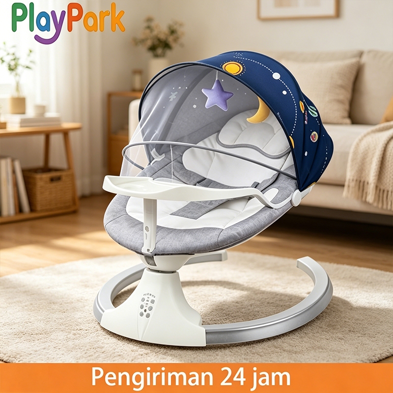 PlayPark Ayunan bayi elektrik Ayunan bayi otomatis Baby Swing Listrik Lipat Ayunan Bayi Elektrik Aut
