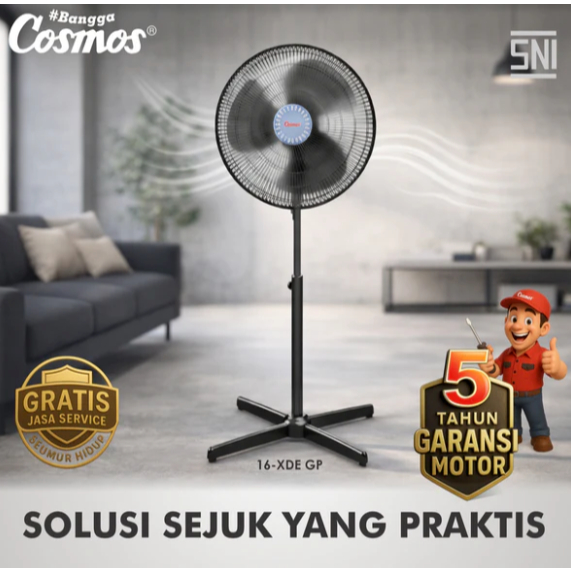 COSMOS: 16 XDE-GP STAND FAN / KIPAS ANGIN BERDIRI 16 INCH