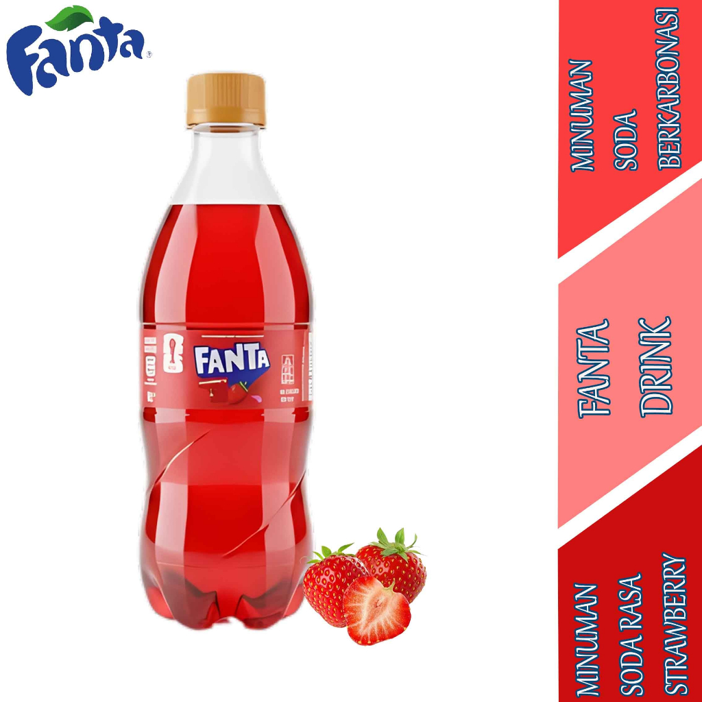 Minuman Bersoda Rasa Stroberi - Fanta - Minuman Soda Berkarbonasi - 250ml