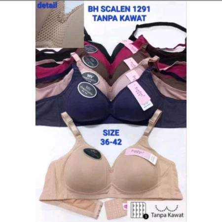 BH/Bra Merek Scalen 1291|Pakaian Dalam Wanita Dewasa|Busa Sedang|Tanpa Kawat|Cup Besar