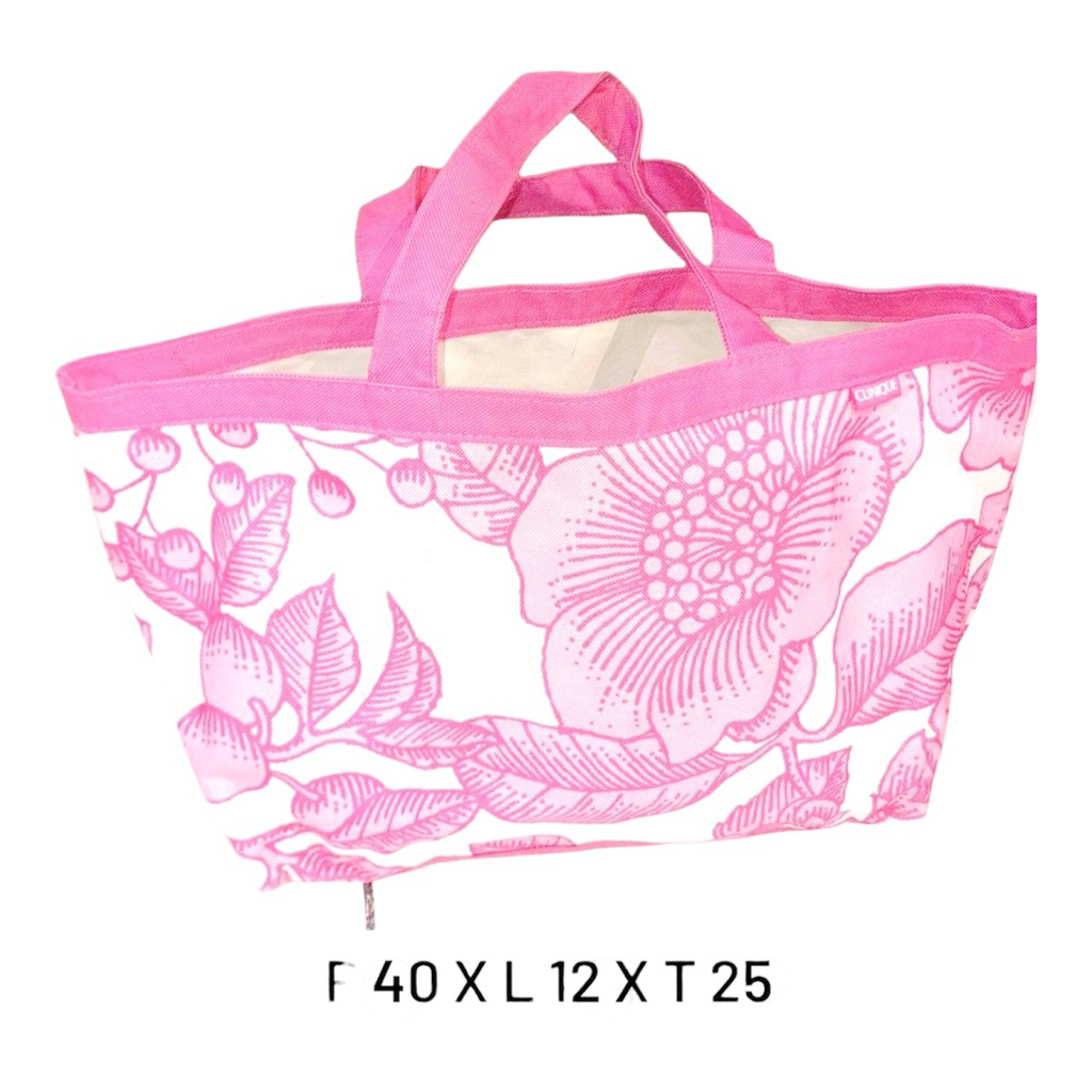 tote bag paper bag/paperbag/tas kertas/kantong belanja BUNGA MERAH MUDA PINK