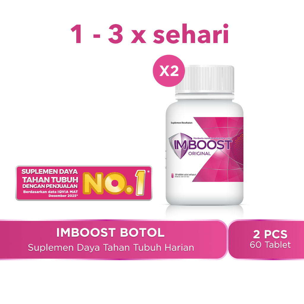Imboost Original Suplemen Daya Tahan Tubuh @30 Tablet Paket Isi 2