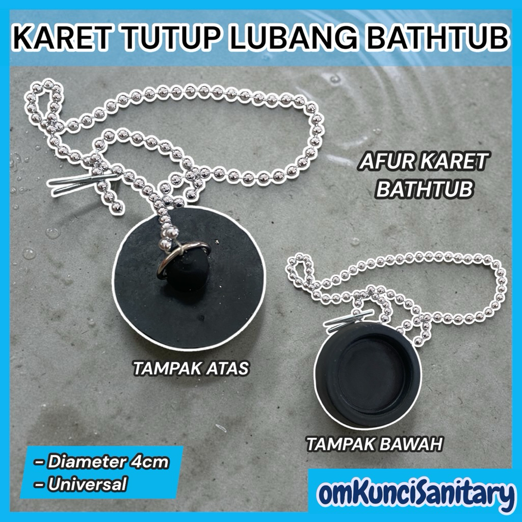 Karet Tutup Bathtub Karet Hitam Penutup Lubang Pembuangan Dop Afur Bathtub Karet Hitam Tutup Bathtub