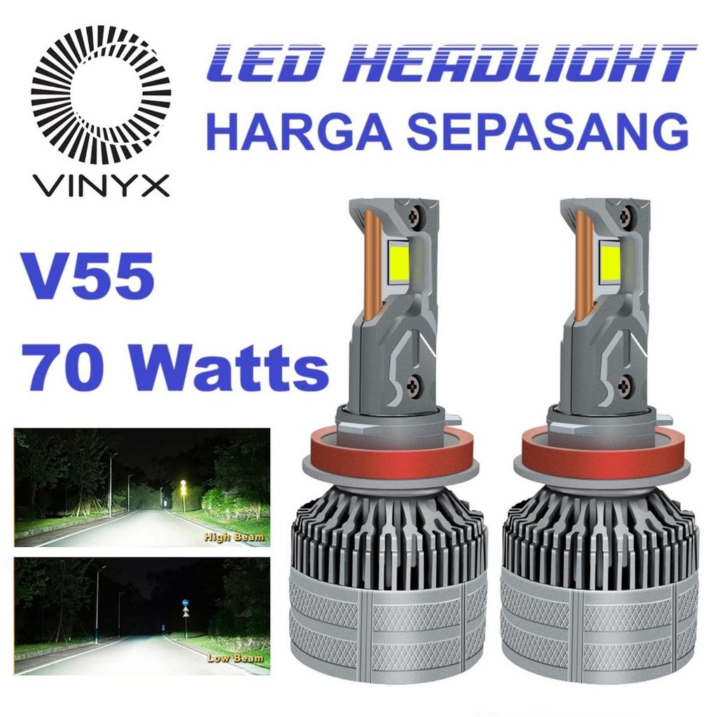 VINYX V55 Bohlam LED Mobil CSP 3570 LED Canbus IP68 Aluminium H1 H3 H4 H7 H11 HB3 HB4