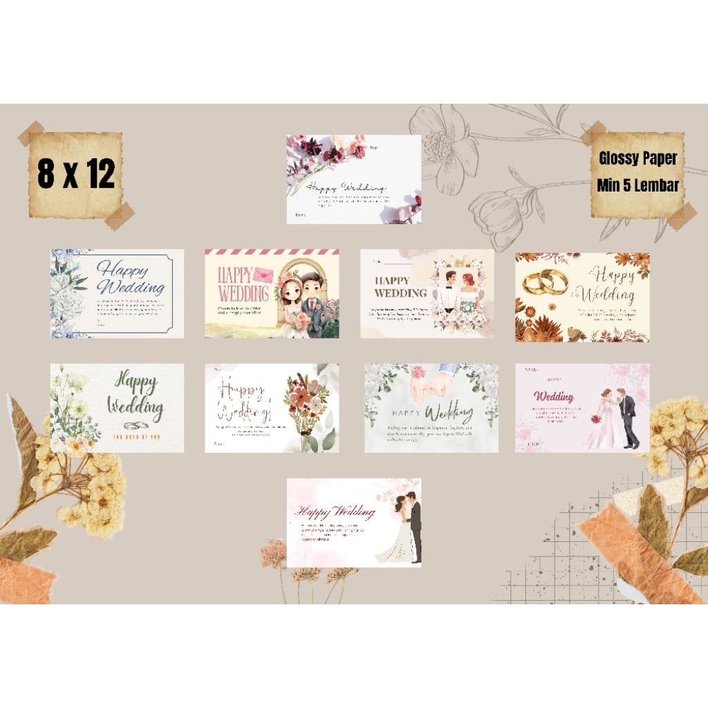 Kartu Ucapan Happy Wedding / Happy Wedding Card Blanks