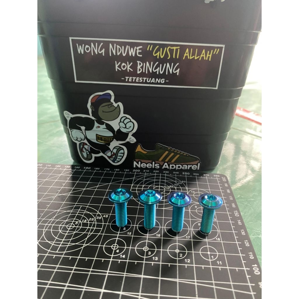 satuan BAUT TITANIUM DISK PIRINGAN CAKRAM HONDA YAMAHA  KAWASAKI M8 DRAT 12 2CM ORIGINAL TITANIUM BA