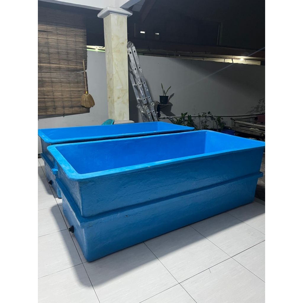 Bak fiber / kolam fiber / kolam portable TEBAL Uk 200x100x100 Cm