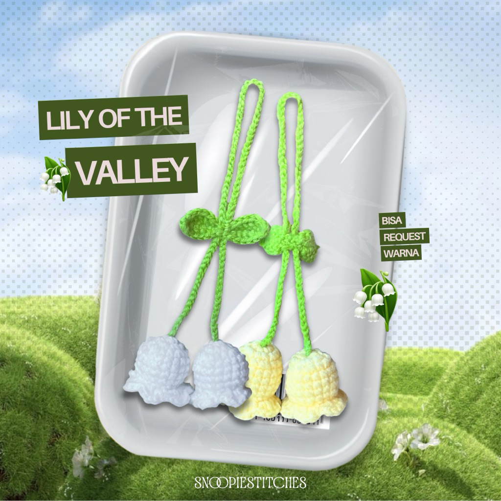Lily Of The Valley Crochet Keychain