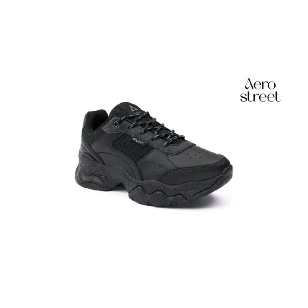 SEPATU SEKOLAH AEROSTREET (PRELOVED) LIKE NEW, HITAM SEPATU SEKOLAH, SHOES CEWEK COWOK