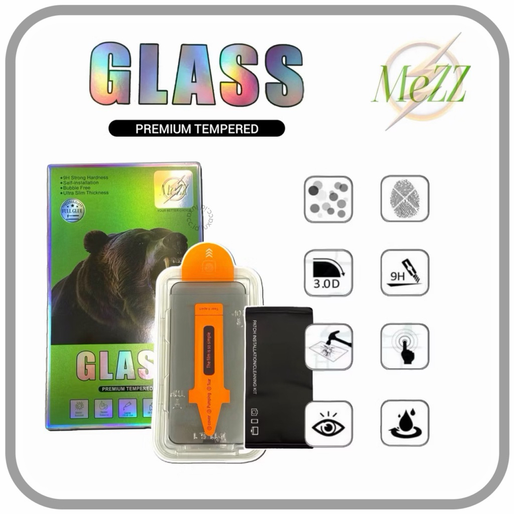MeZZ Tempered Glass Fast Fit iP X XR Xs Max 11 Pro Max 12 Pro Max 13 Pro Max 14 Pro Max Plus 15 Pro 