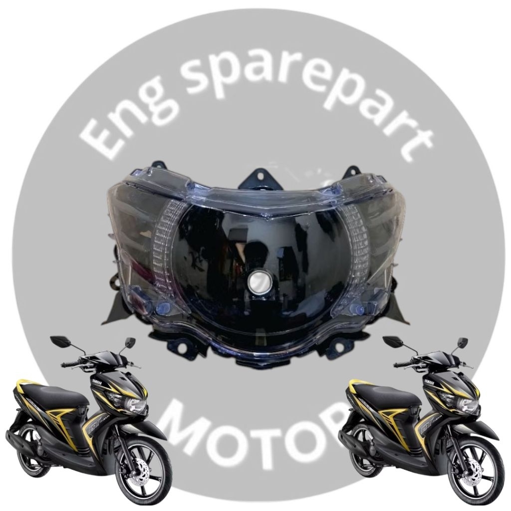 Reflektor lampu depan Yamaha Mio soul GT 115 custom hitam smoke