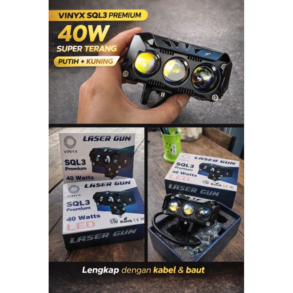 Lampu Tembak / Sorot LED Laser VINYX (SQL2 / SQL3)