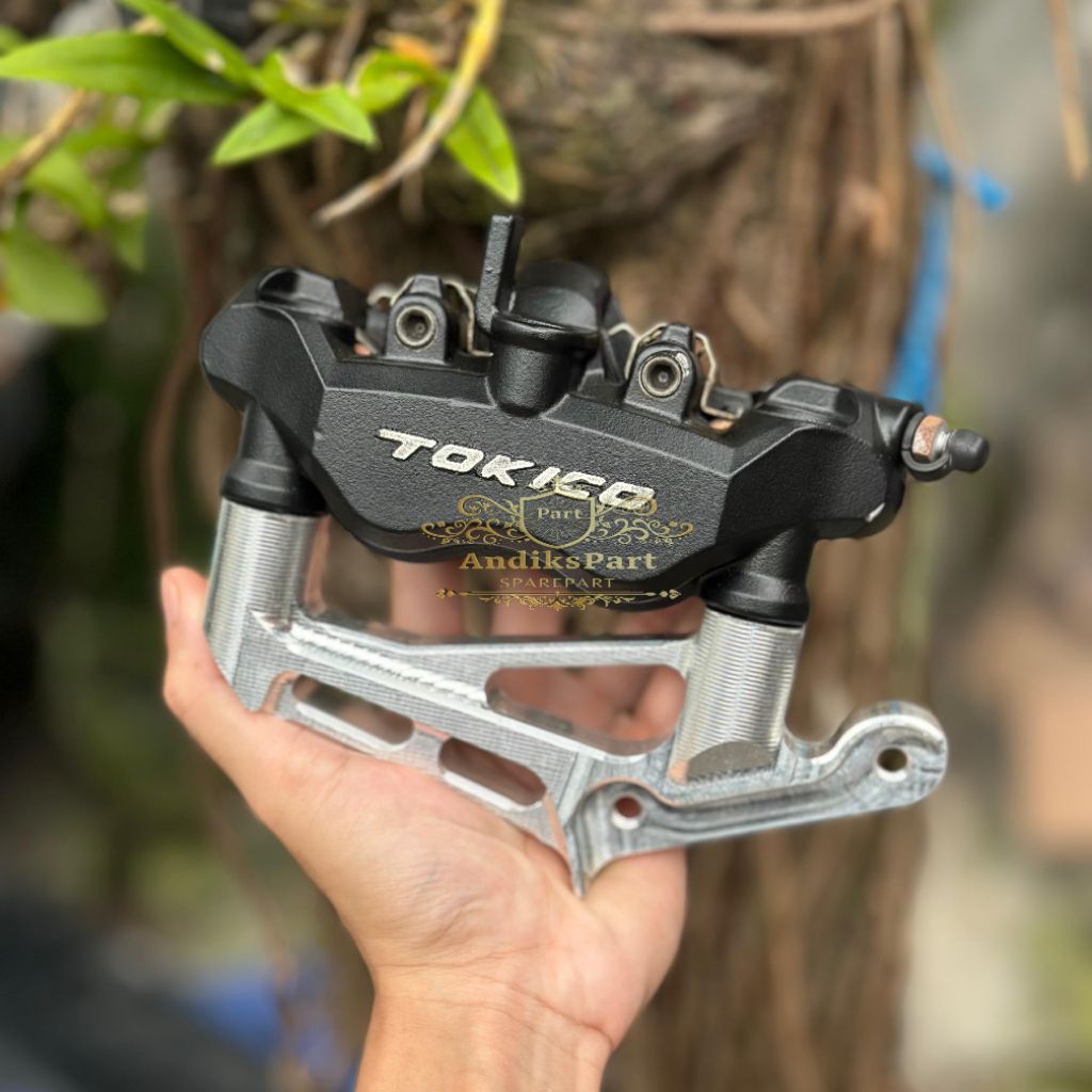 Kaliper kanan tokico ZX6R ZX10R pict 108 4piston set breket CNC pnp skok Ninja R RR kaliper tokico Z