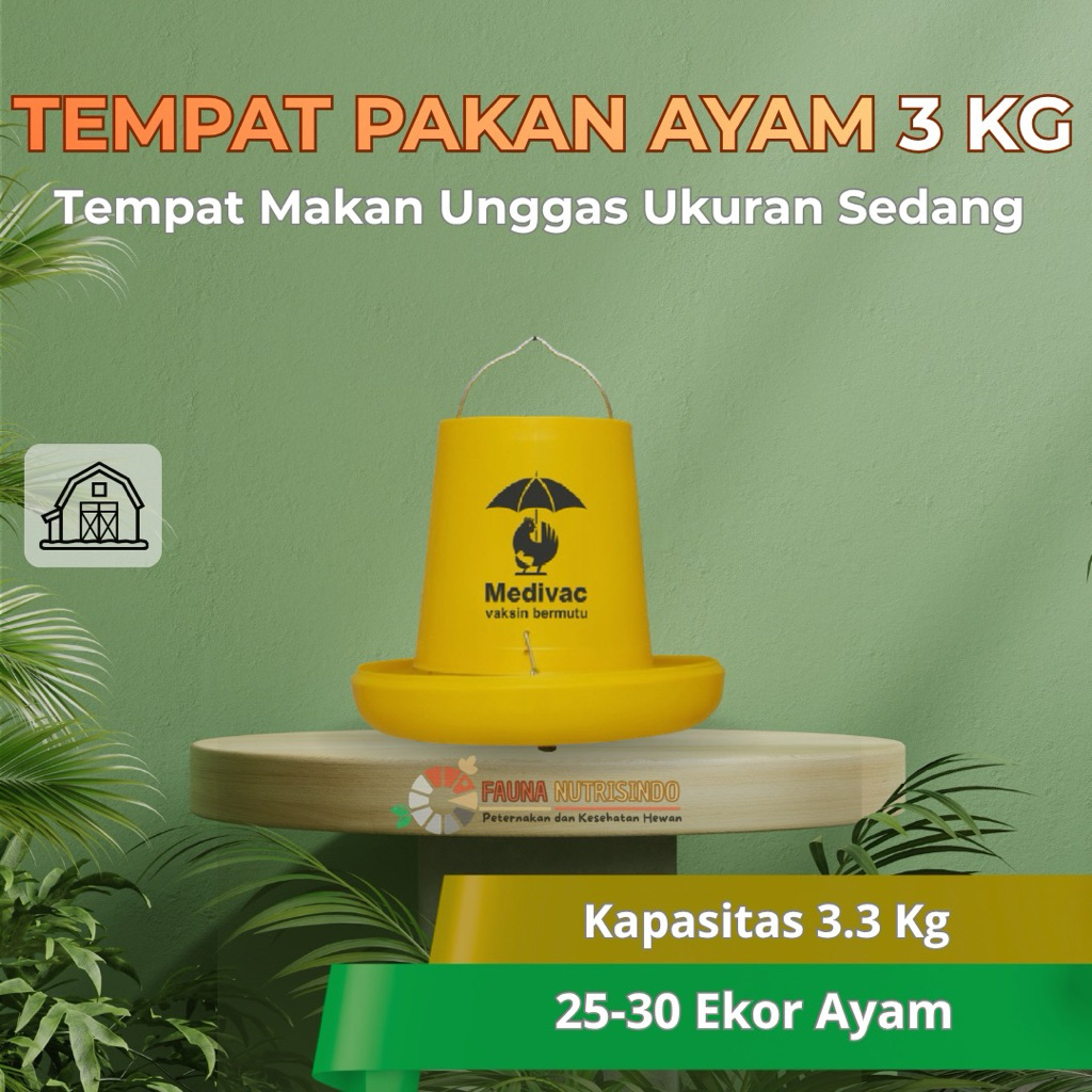 Tempat Pakan Ayam 3 Kg-MEDION