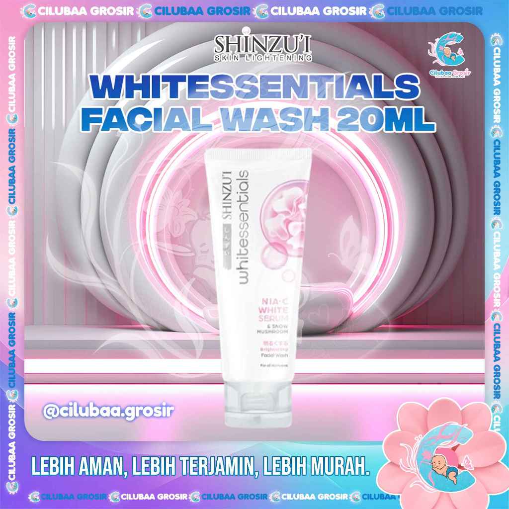 SHINZUI WHITEssentials Double Brightening Facial Wash Snow Mushroom 20 mL Travel Size || Facial Wash