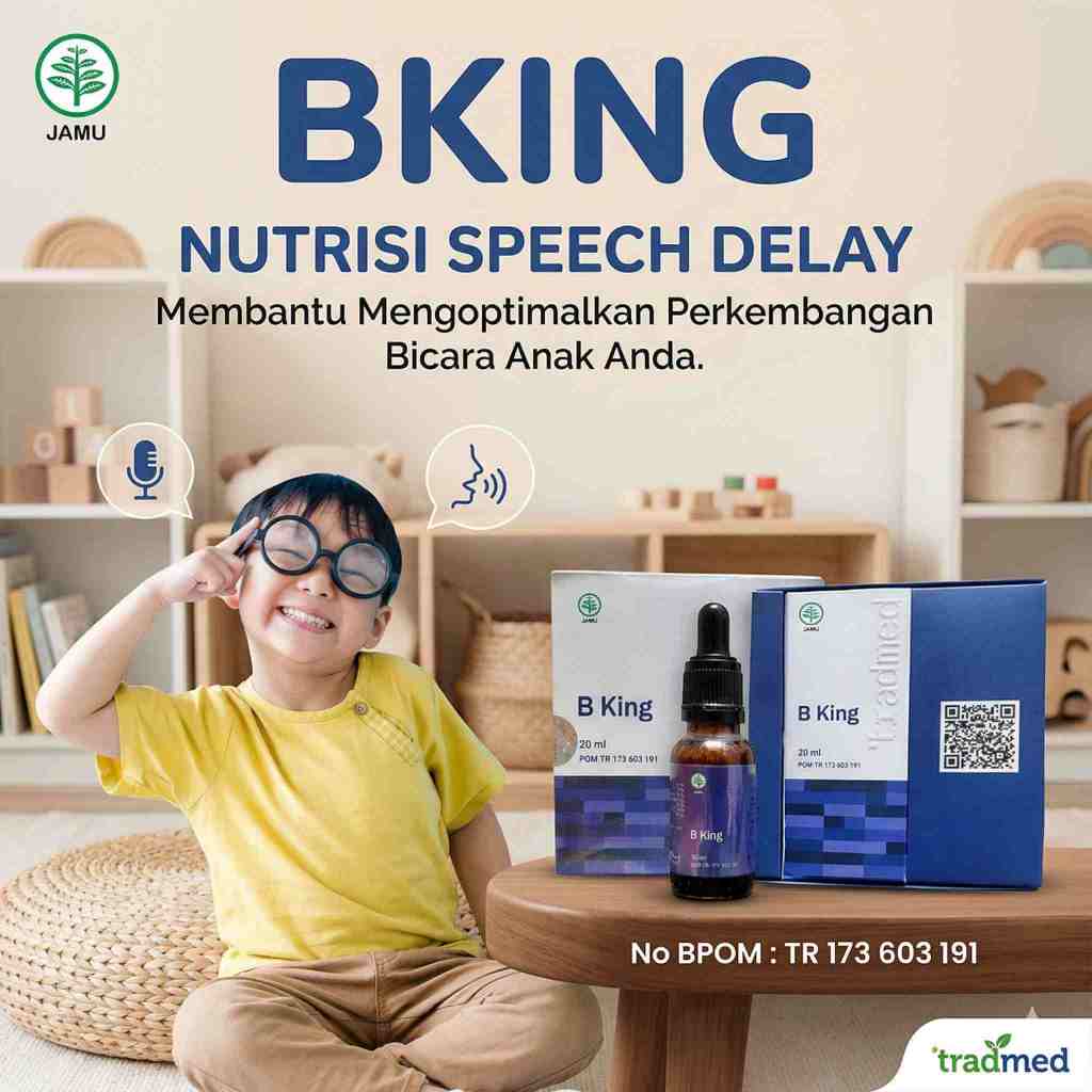 Paket 1 botol BKING (Brainking Plus) Nutrisi Otak untuk Speech Delay, Hiperaktif, Autis, ADHD