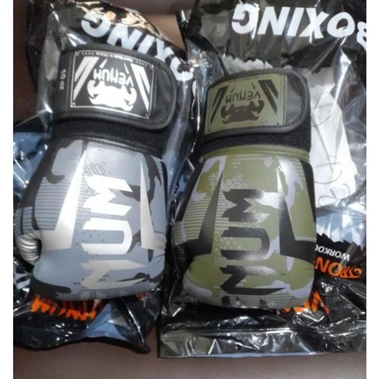 Sarung Tinju Muaythai Premium/Glove Boxing VENUM LIMITED ARMY & GREY SIZE 10 OZ, 12 OZ, 14 OZ