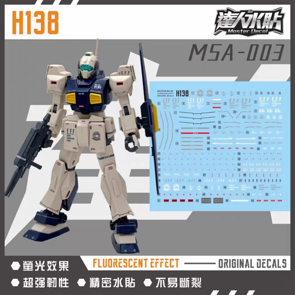 HG 1/144 MSA-003 NEMO WATER DECAL MASTER DECAL