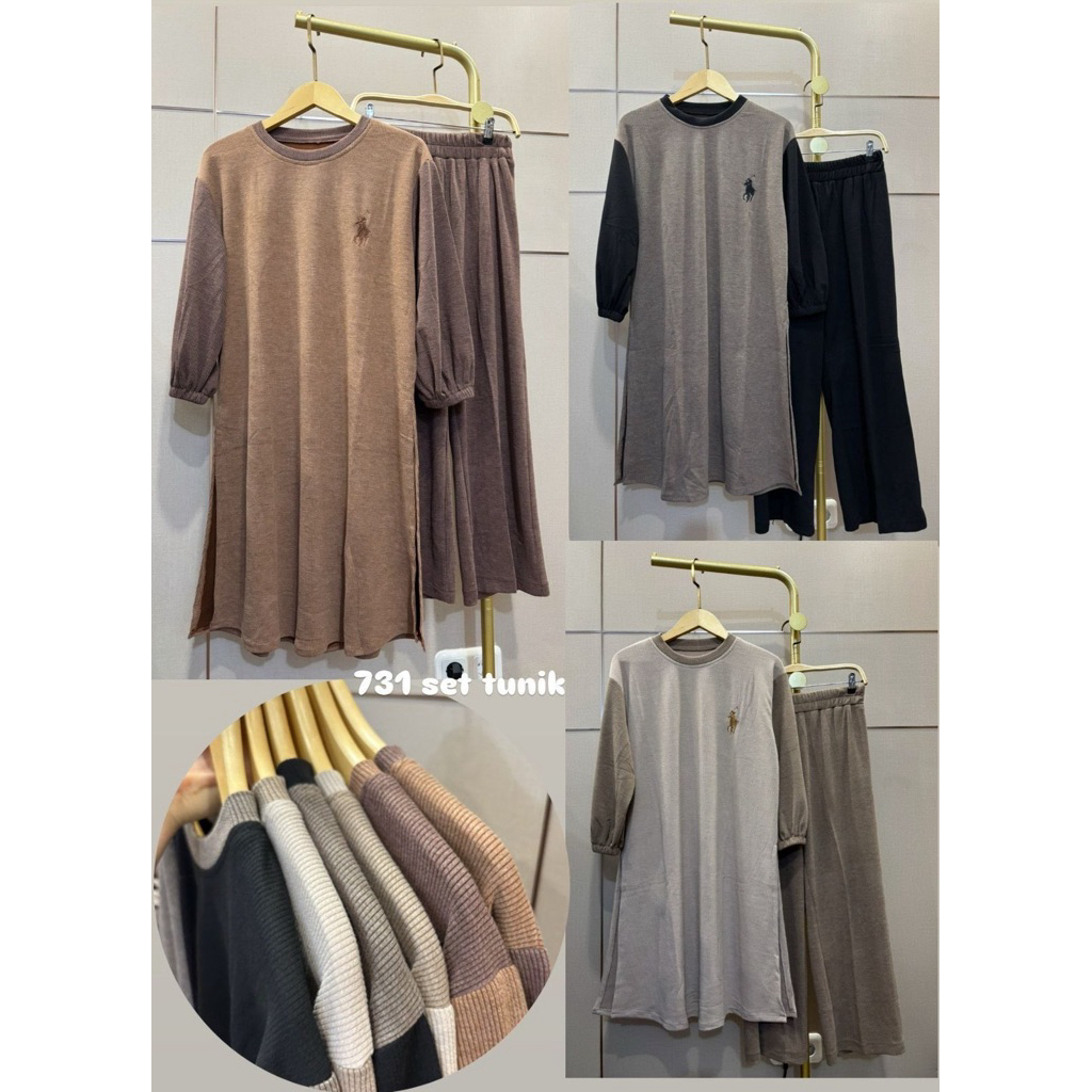 setelan tunik 731 Kuyifei//setelan knit tunik//pakaianwanitasby