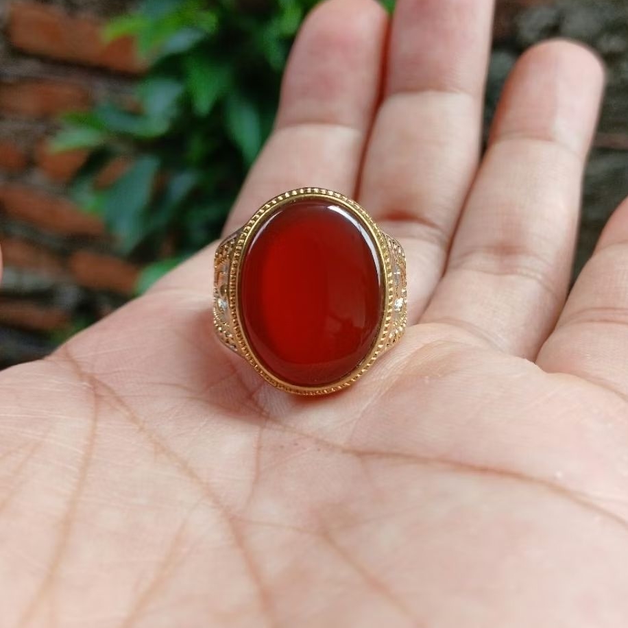 cincin batu akik yaman ahmer original