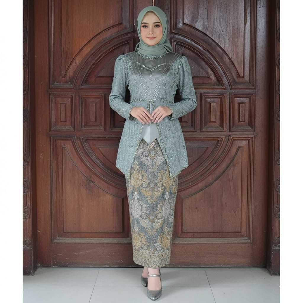 Kebaya Mewah Bahan Brokat Canthili Premium Kebaya Lamaran Wisuda