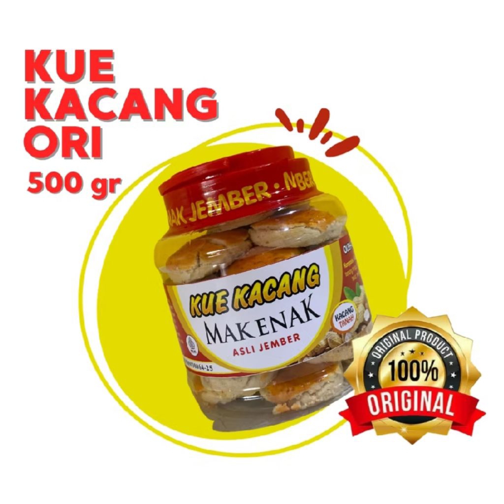 KUE KACANG MAK ENAK ASLI JEMBER 500 gram/ KUE KACANG JEMBER MURAH/KUE KACANG MAK ENAK MURAH/KUE KACA