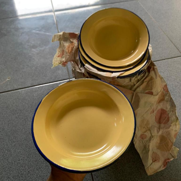 [BISA COD] PIRING SENG | LEPEK SENG RRT POLOS 16CM  KUNING Murah