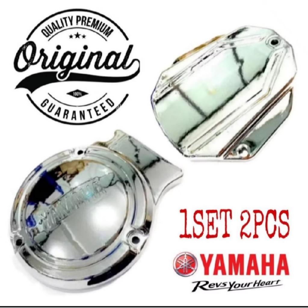 Cover Tutup Blok Bak Magnet Magnit Kopling CHROME 1Set RX King BARU Original Quality