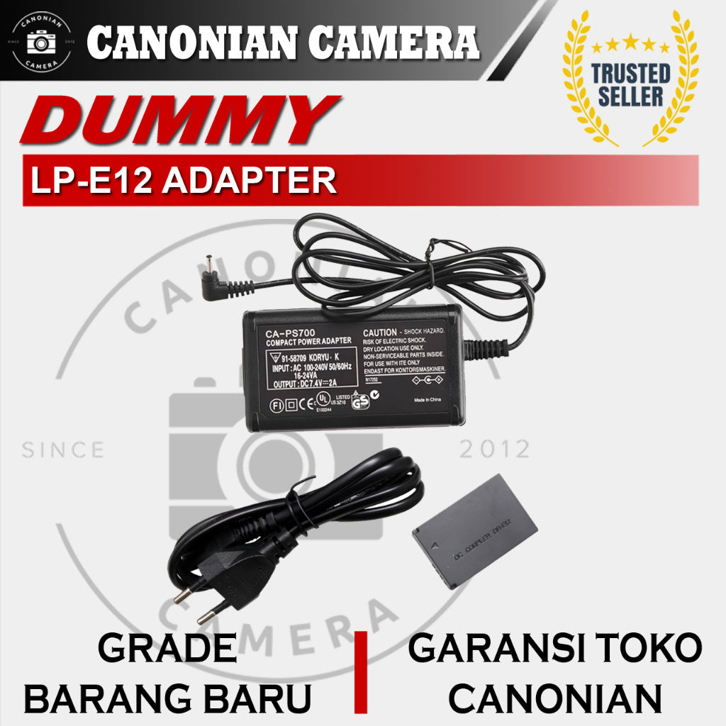 Baterai Battery Dummy LP-E12 Adapter