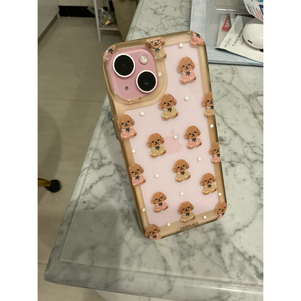 Casing iphone 13 14 15 caseylace poodle disney tsum cute case silicone